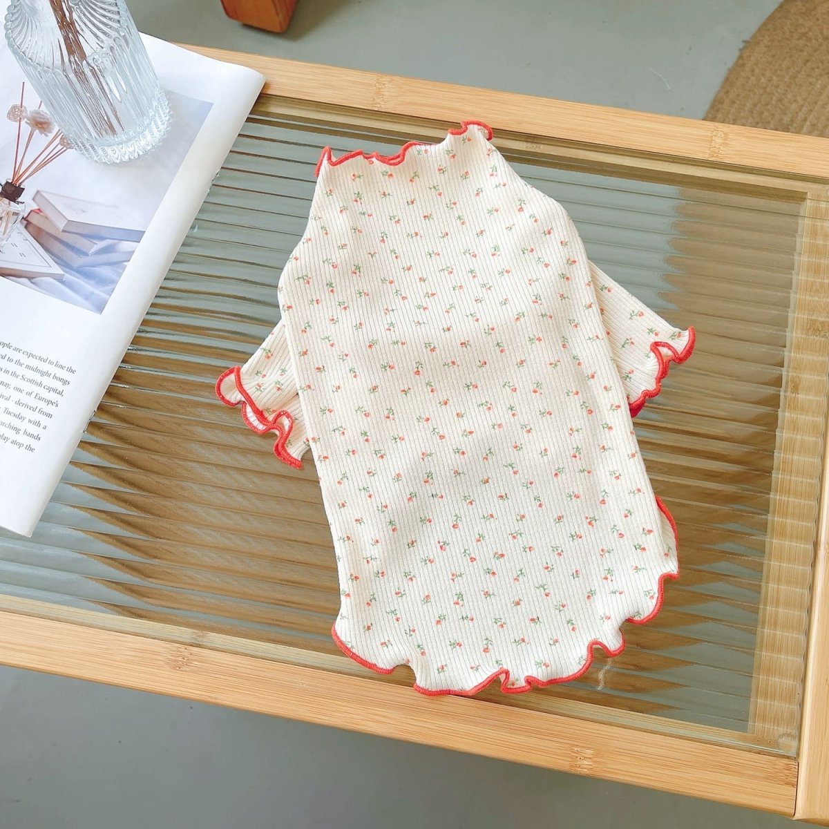 Floral Cotton Ruffled Dog Cat Sweatshirt - immagine 5