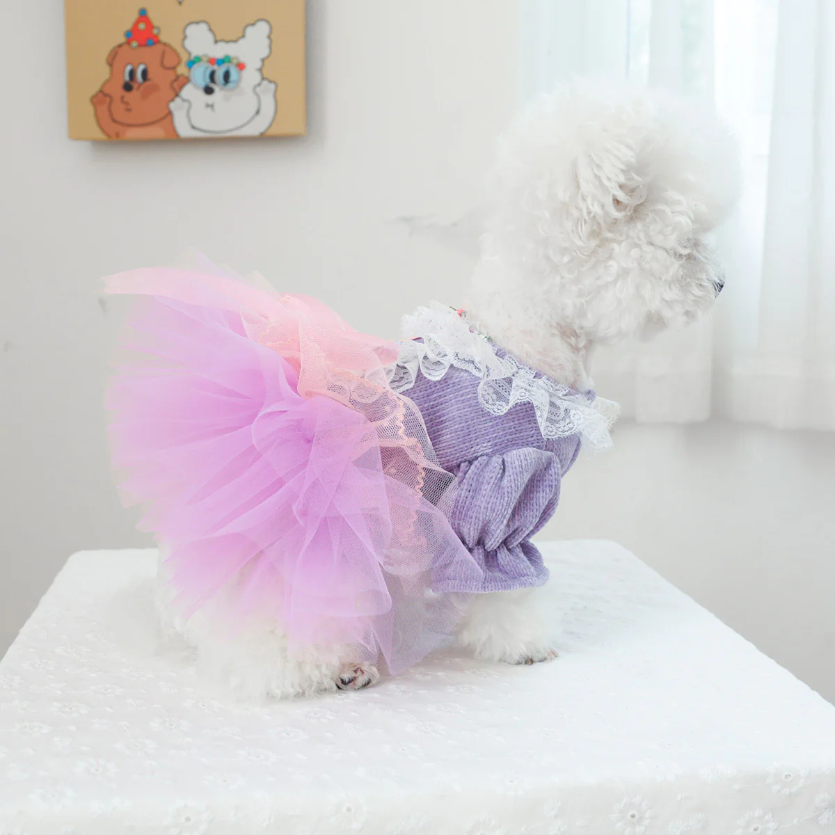 Heart Flower Dog Cat Princess Dress - immagine 8