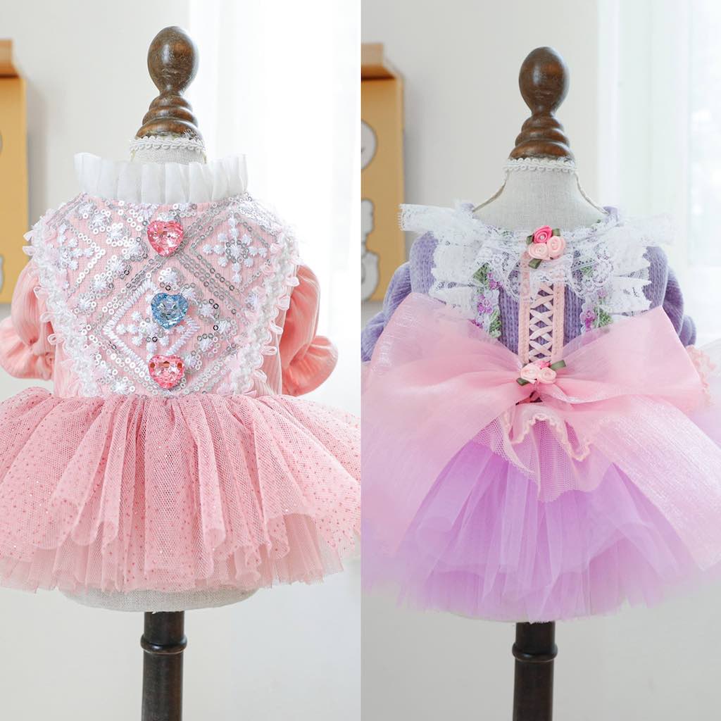 Heart Flower Dog Cat Princess Dress - immagine 2