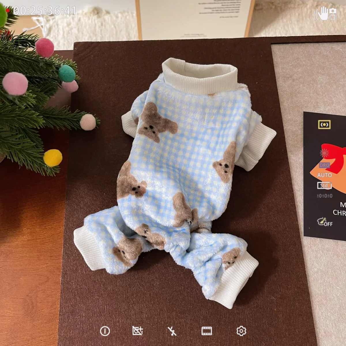 Fleece Plaid Teddy Bear Dog Jumpsuits/Hoodie - immagine 5