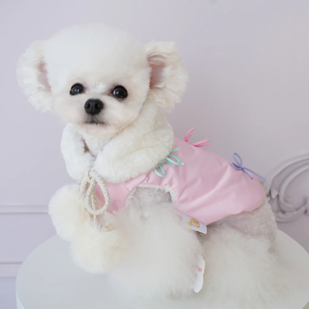 Fleece Removable Scarf Dog Cat Jacket - immagine 5