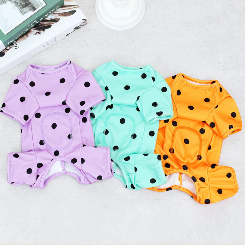 Belly Protecting Polka Dot Dog Jumpsuits - immagine 9