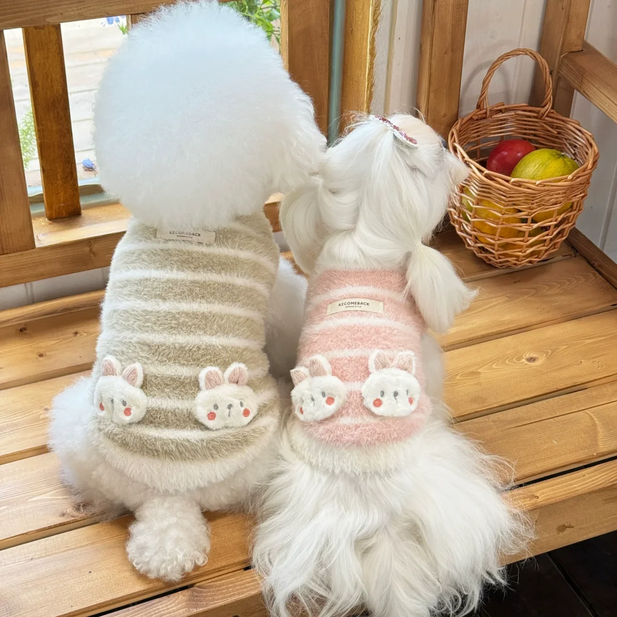 Furry Rabbit Decor Dog Cat Sweater Vest - immagine 5