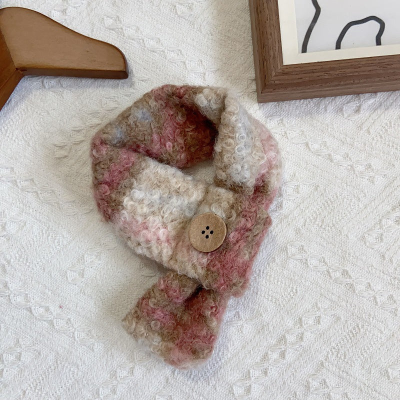 Plaid Pattern Buttoned Fleece Dog Cat Scarf - immagine 7