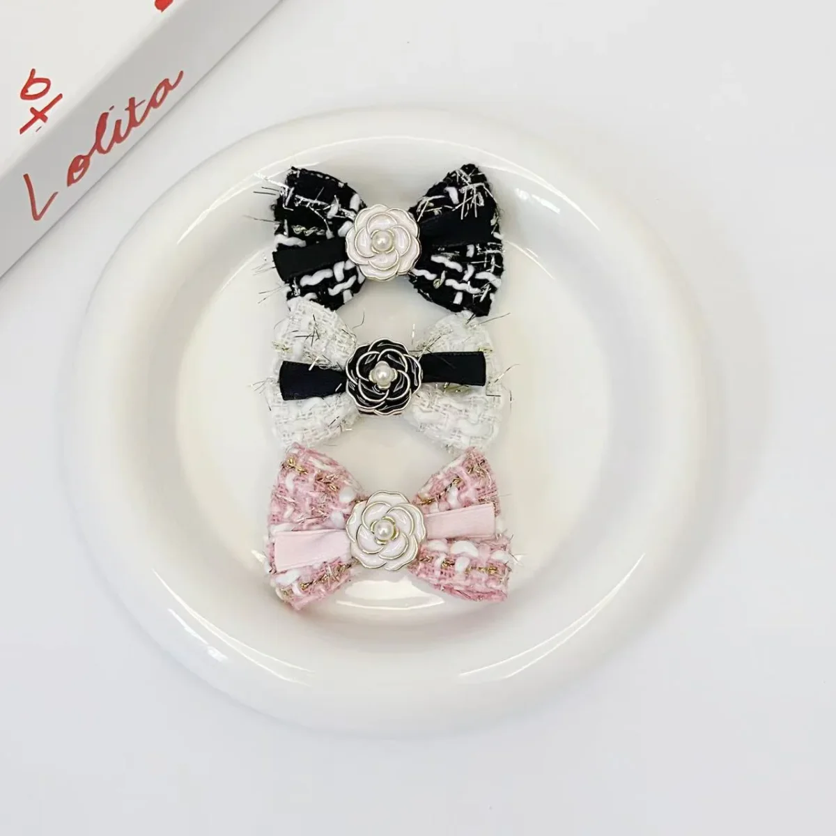 Flower Bowknot Dog Cat Hair Clip 3pcs - immagine 4