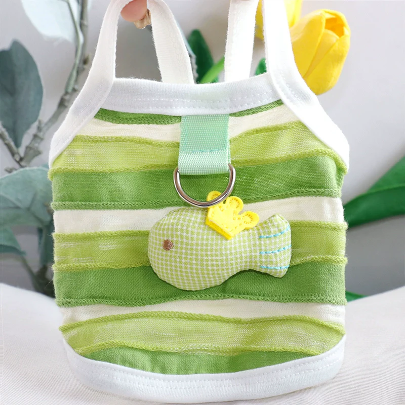 Fish Decor Striped Dog Cat Vest Harness - immagine 5
