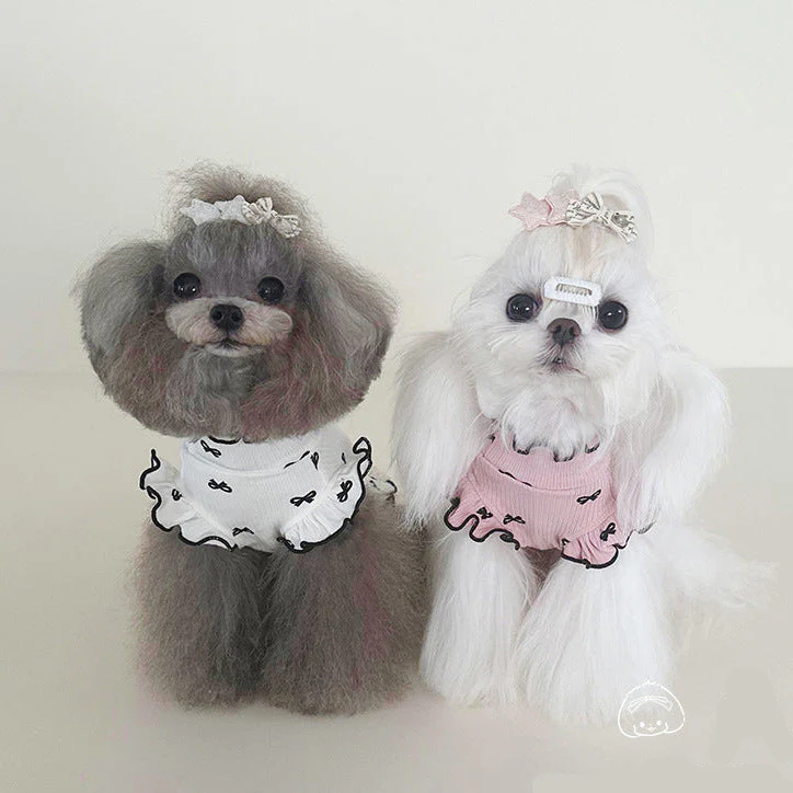 Bow Pattern Cotton Dog Cat Dress/T-shirt - immagine 9