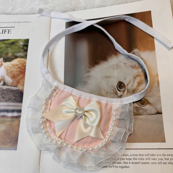 Pink Bow Dog Cat Bandana Bibs - immagine 5