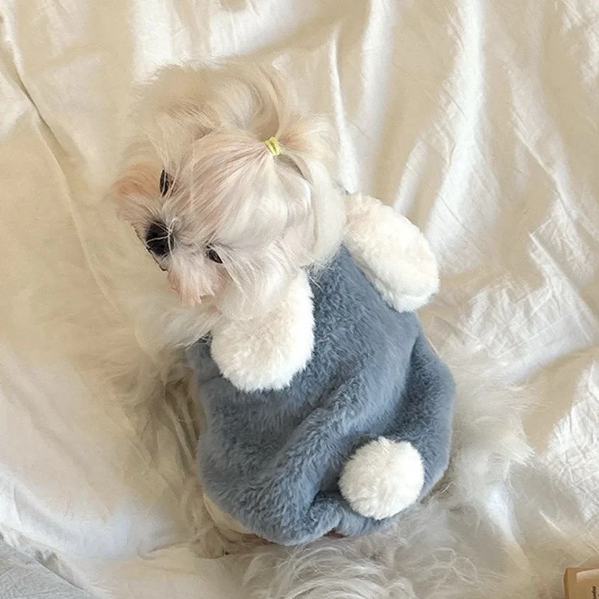 Sweet Rabbit Fleece Solid Color Dog Cat Vest - immagine 5