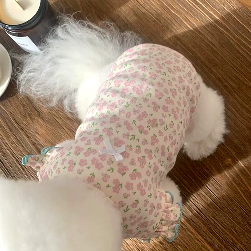 Sweet Flower Sleeve Dog Cat Vest - immagine 3