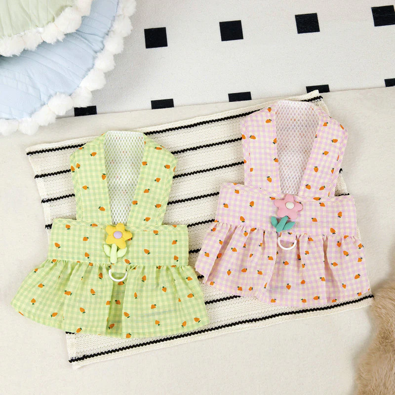 Flower Decor Carrot Dog Cat Dress Harness - immagine 9