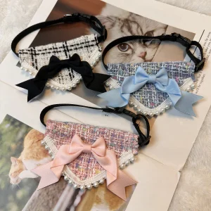 Elegant Bow Pearl Design Dog Cat Bib
