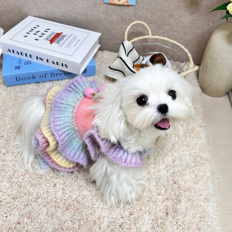 Tulip Decor Gradient Dog Cat Knitted Dress - immagine 8