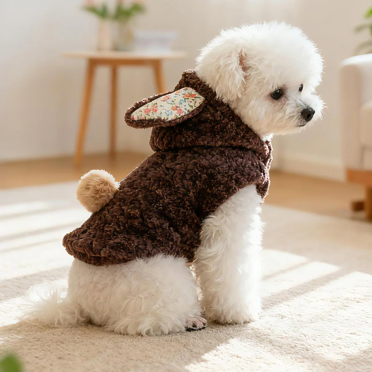 Warm Fleece Rabbit Hooded Dog Cat Hoodie - immagine 4