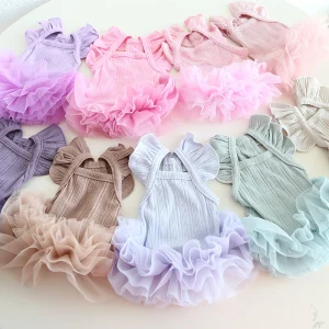 Ruffle Sleeves Dog Cat Tutu Dress