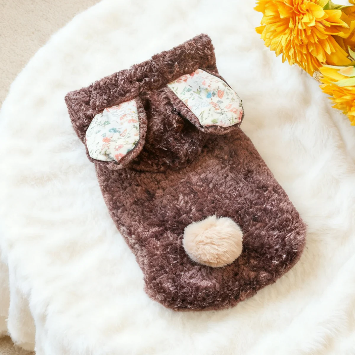 Warm Fleece Rabbit Hooded Dog Cat Hoodie - immagine 8