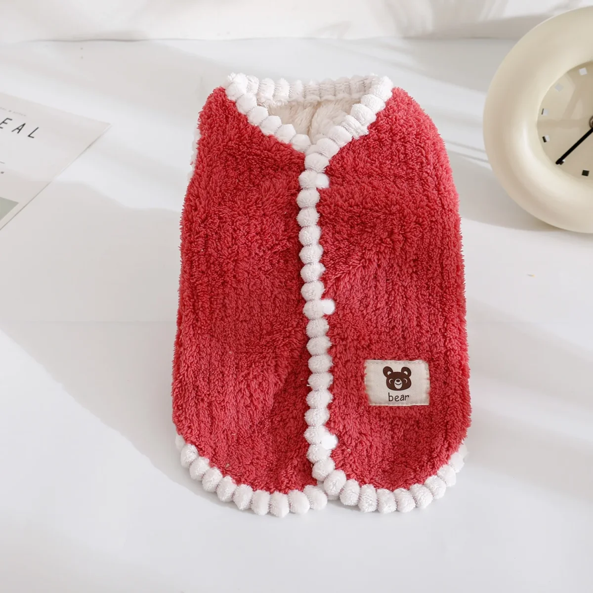 Solid Color Fleece Dog Cat Jacket Vest - immagine 5