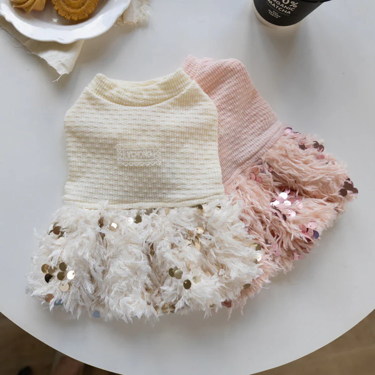 Elegant Sequin Dog Cat Dress Coat - immagine 7