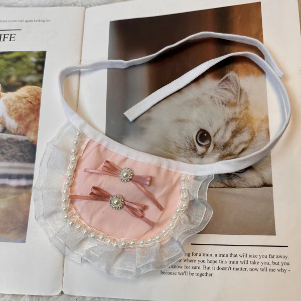 Pink Bow Dog Cat Bandana Bibs - immagine 6
