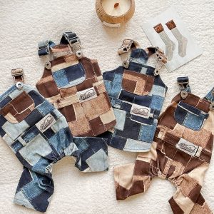 Collage Pattern Denim Dog Jumpsuits/Dress