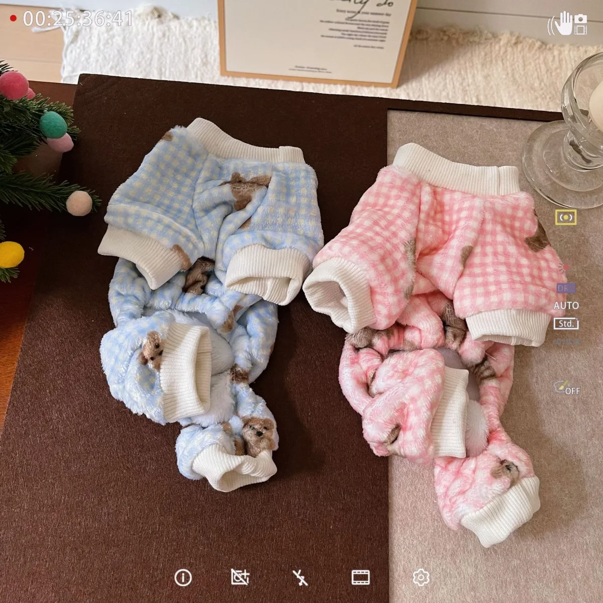 Fleece Plaid Teddy Bear Dog Jumpsuits/Hoodie - immagine 8