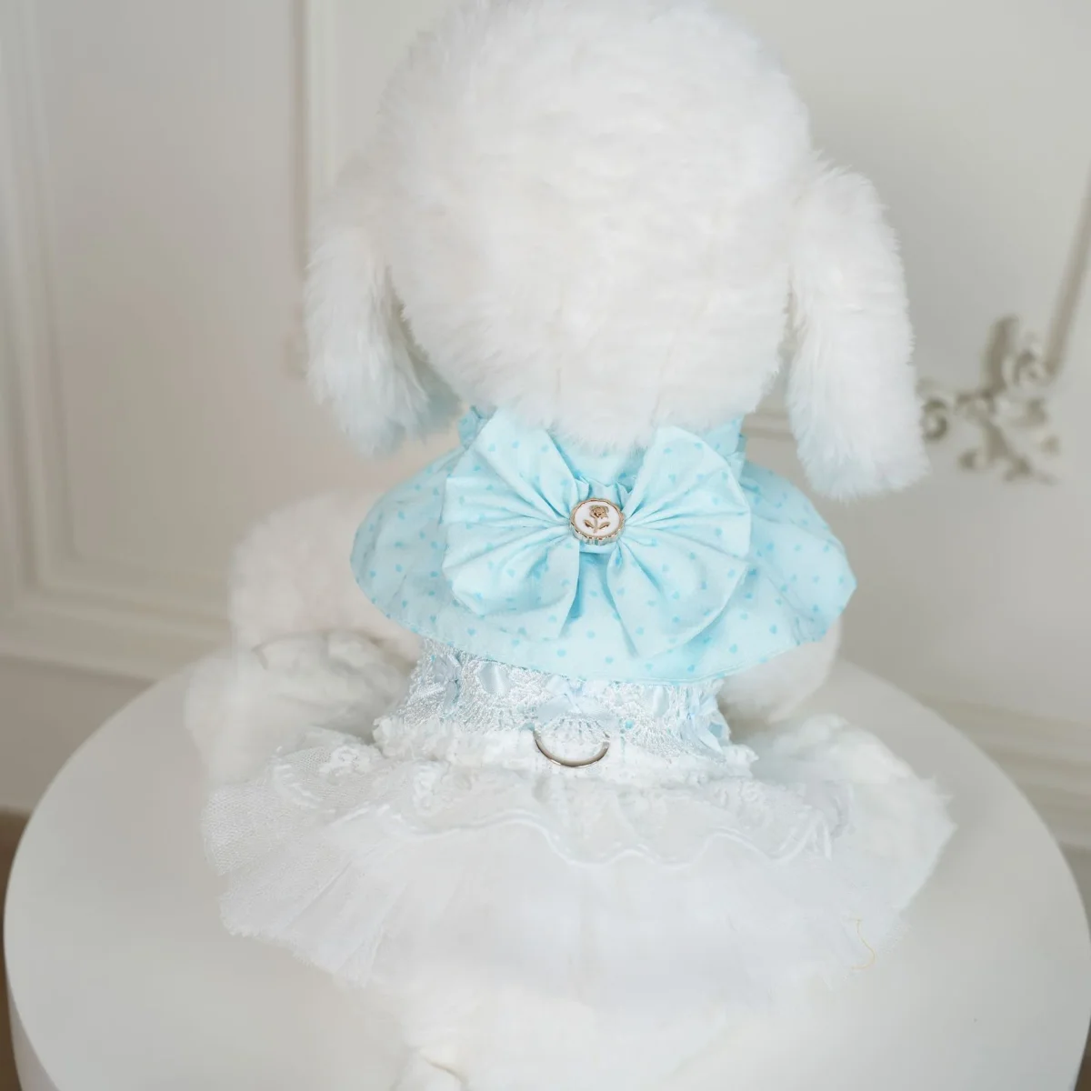 Sweet Bow Heart Dog Cat Harness Lace Dress - immagine 4
