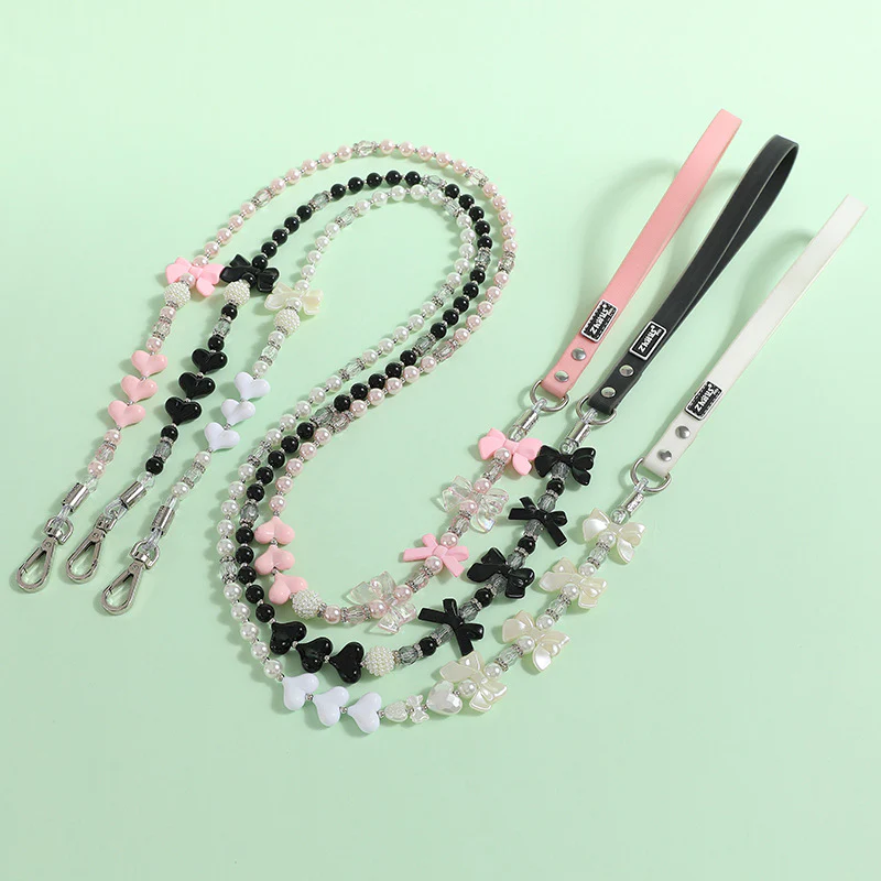 Jeweled Pearl Decor Dog Collar&Leash - immagine 4