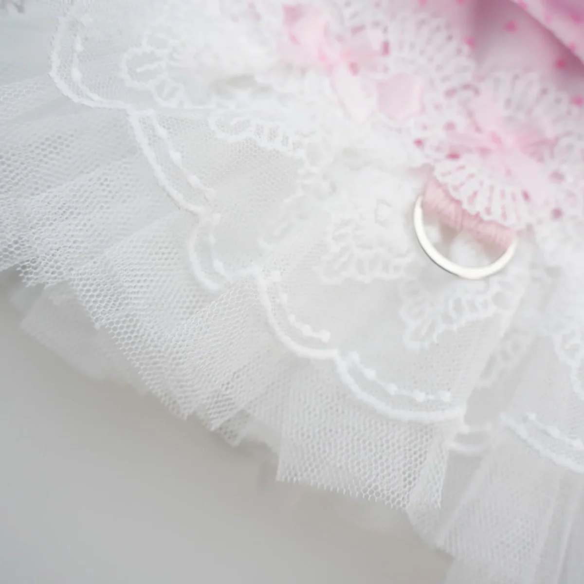 Sweet Bow Heart Dog Cat Harness Lace Dress - immagine 9