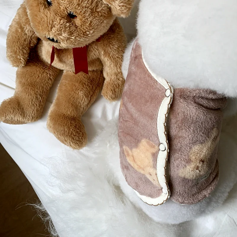 Flannel Bear Printed Dog Jacket Vest - immagine 3