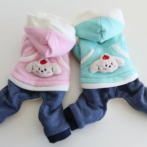 Apple Dog Pocket Fleece Dog Harness Jumpsuits