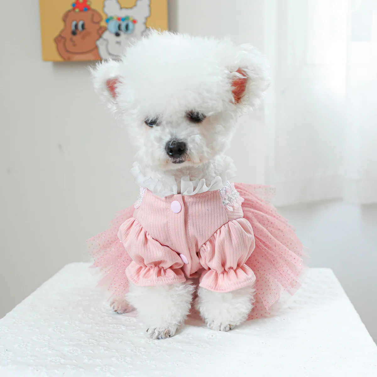 Heart Flower Dog Cat Princess Dress - immagine 9
