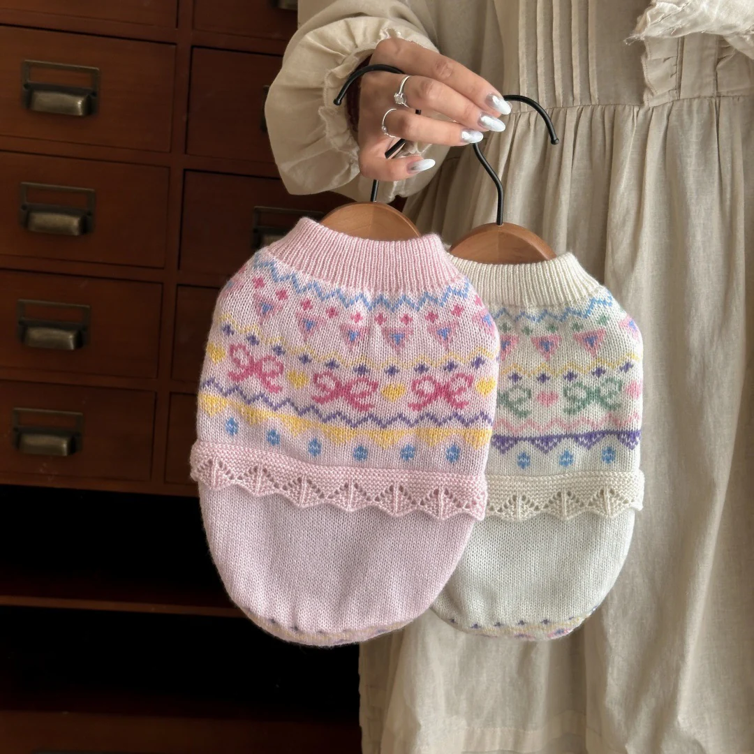 Sweet Bow Ruffled Dog Cat Sweater Vest - immagine 3