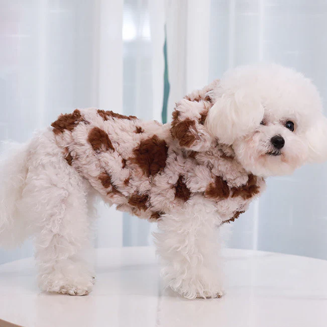 Furry Spot Dog Cat Hooded Harness Jacket - immagine 5