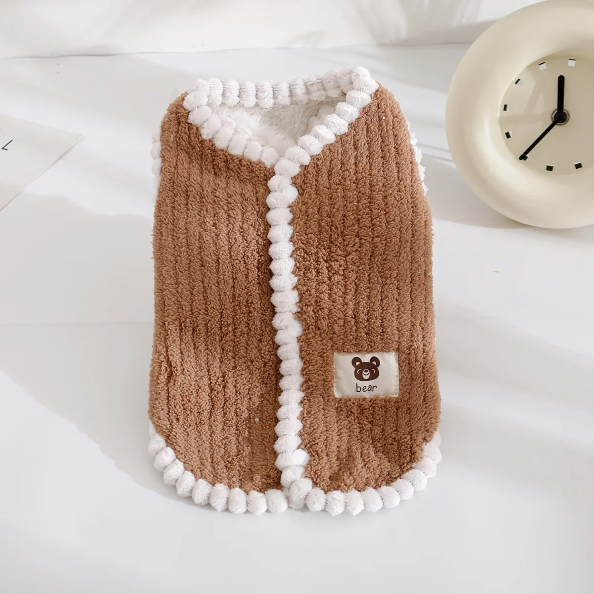 Solid Color Fleece Dog Cat Jacket Vest - immagine 4