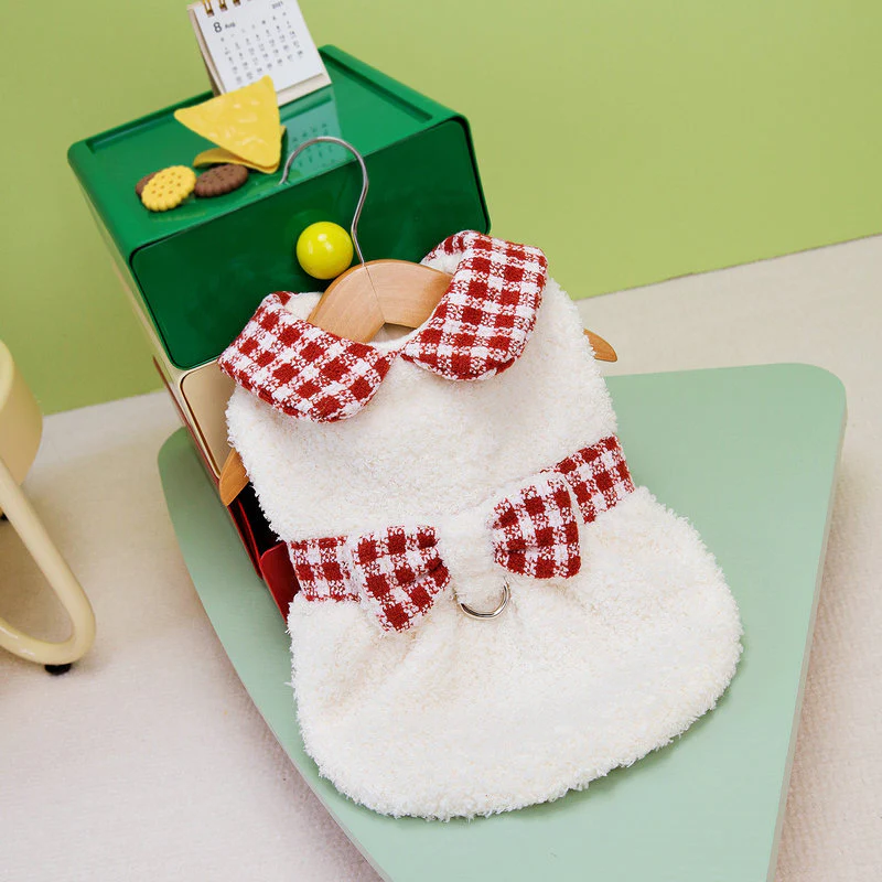 Color Block Plaid Design Dog Cat Dress/Hoodie - immagine 3