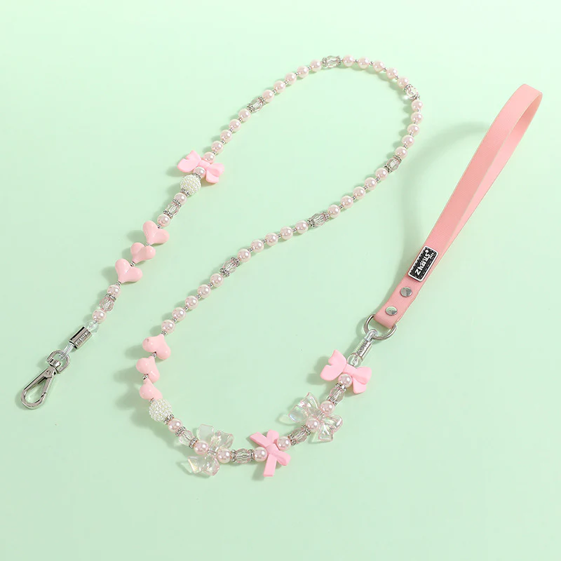 Jeweled Pearl Decor Dog Collar&Leash - immagine 9