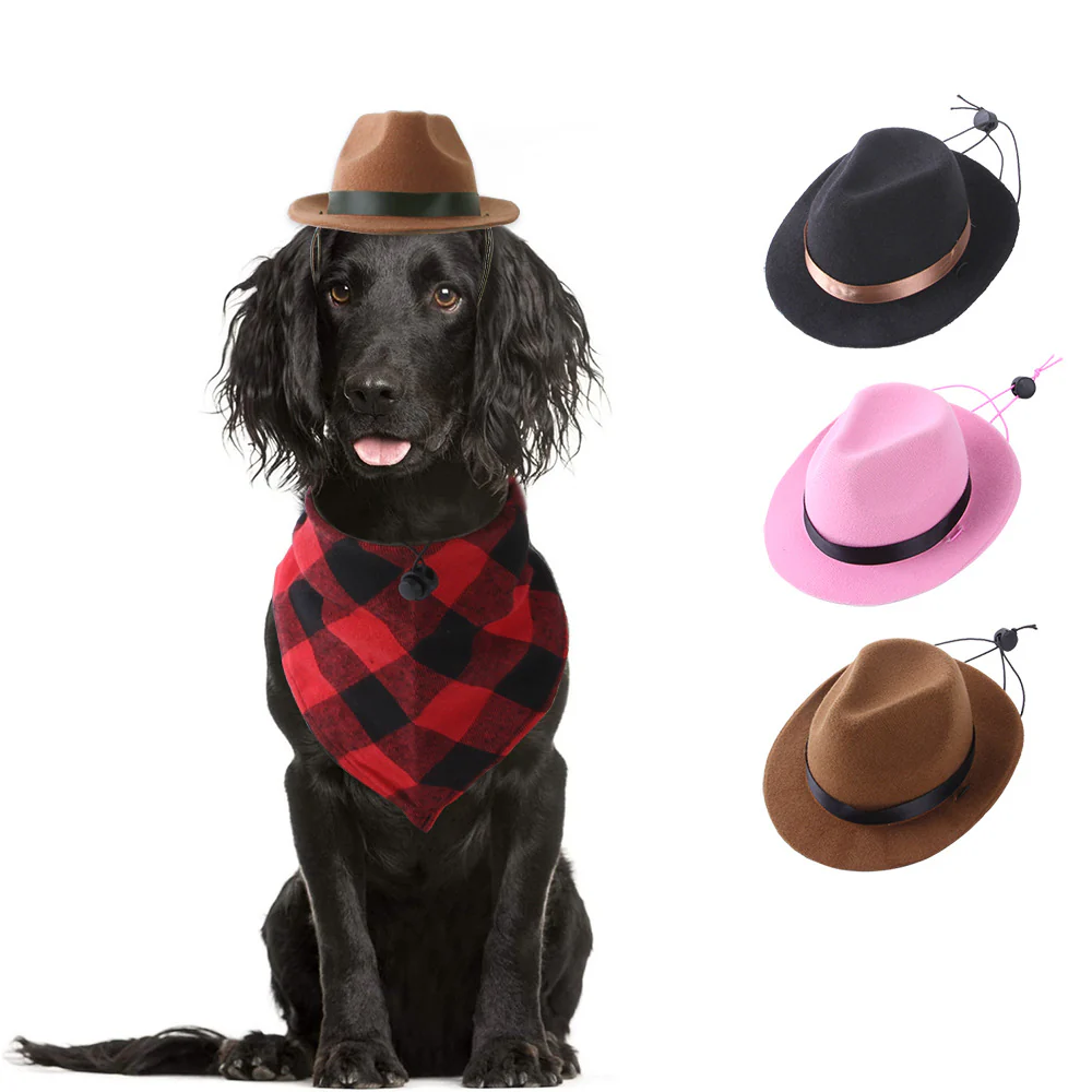 Cowboy Dog Cat Hat - immagine 2