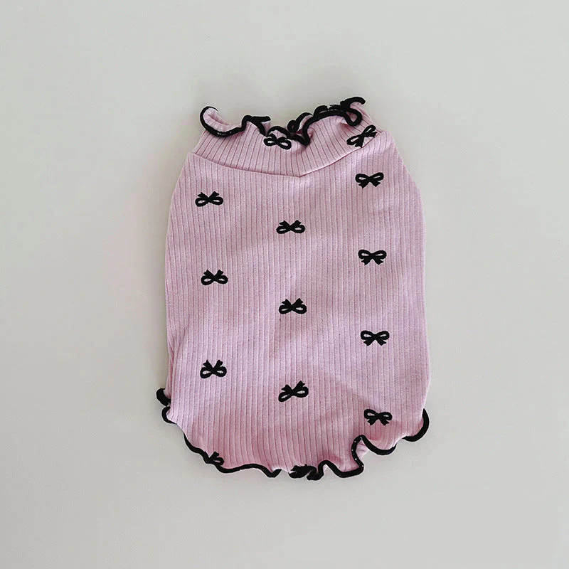 Bow Pattern Cotton Dog Cat Dress/T-shirt - immagine 4