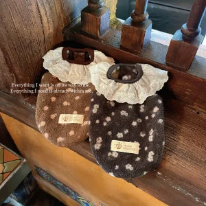 Sweet Furry Lace Collar Floral Dog Cat Vest