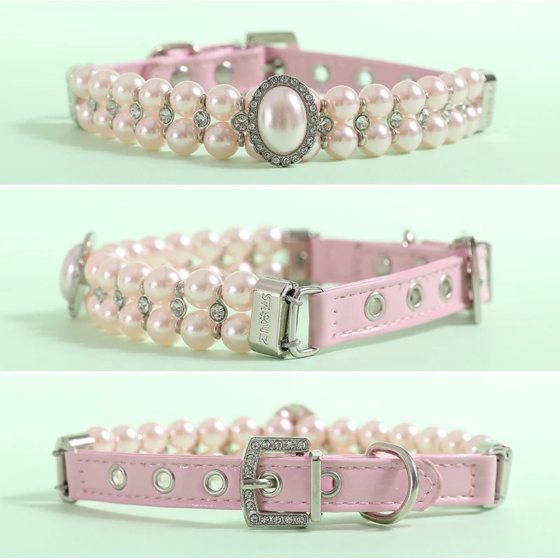 Jeweled Pearl Decor Dog Collar&Leash - immagine 6