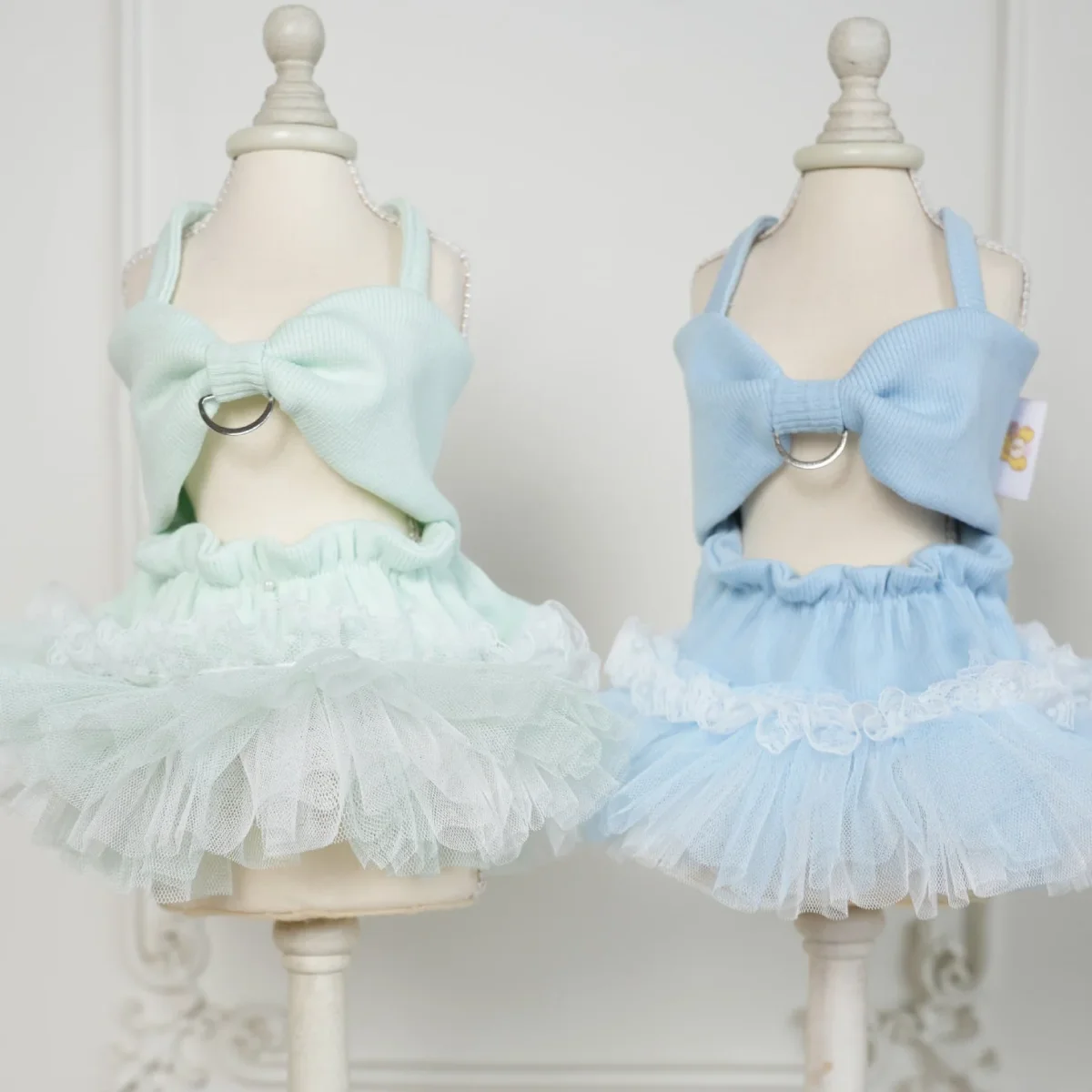 Bow Design Harness Dog Cat Lace Dress - immagine 4