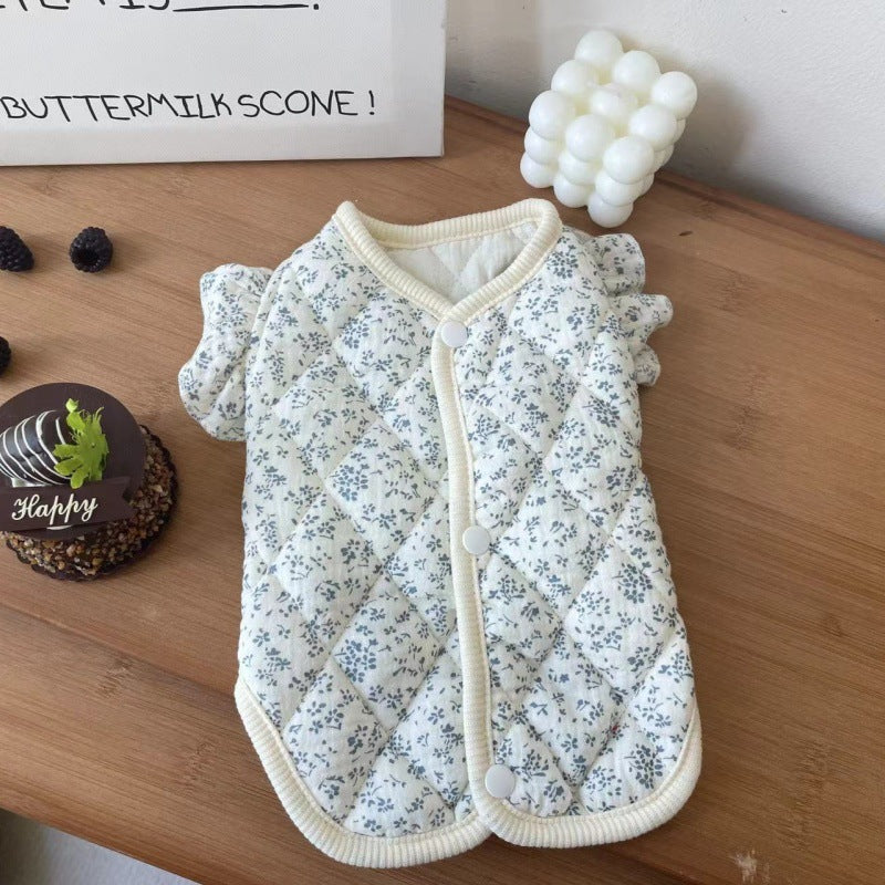 Cotton Floral Pattern Dog Cat Ruffled/Sleeveless Vest - immagine 9