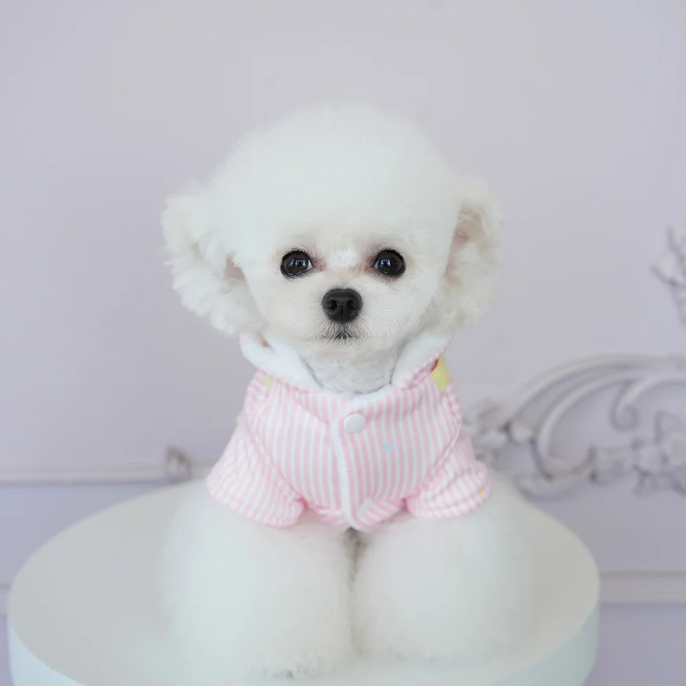 Warm Cross Straps Striped Hooded Dog Cat Jacket - immagine 8