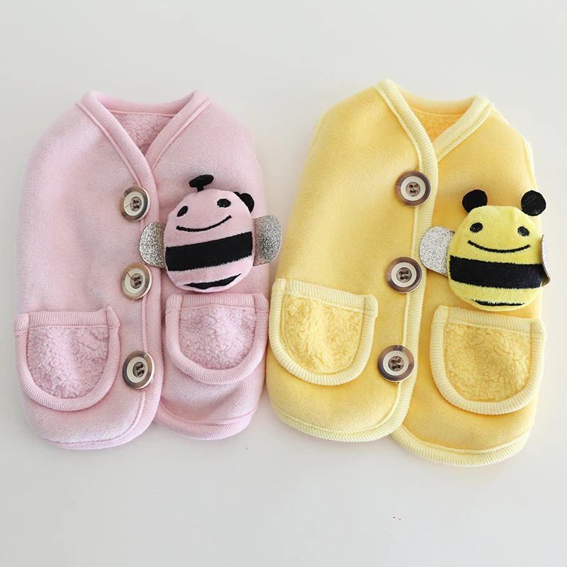 Cute Bee Soft Fleece Dog Cat Jacket Vest - immagine 6