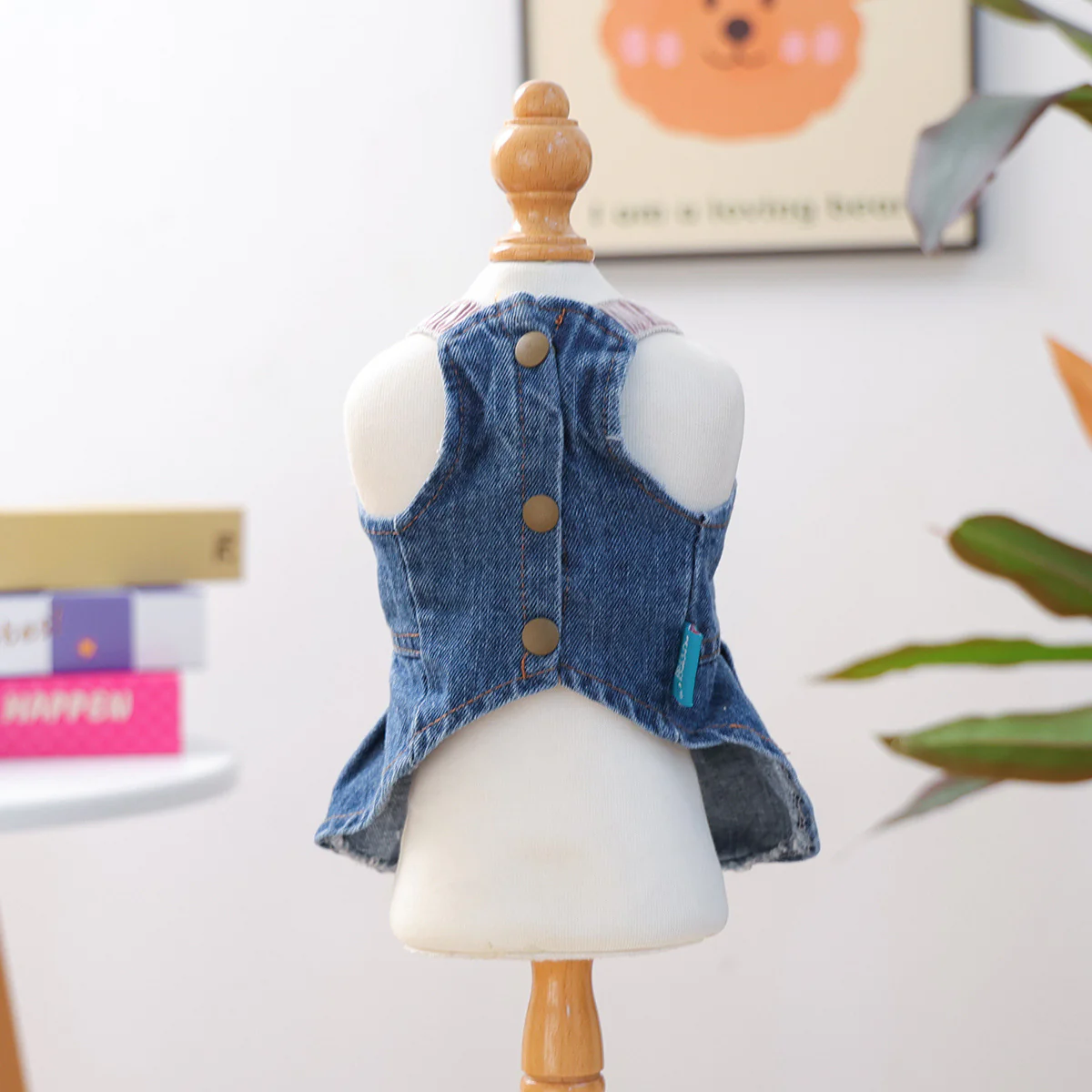 Honey Heart Pattern Denim Dog Cat Dress - immagine 9