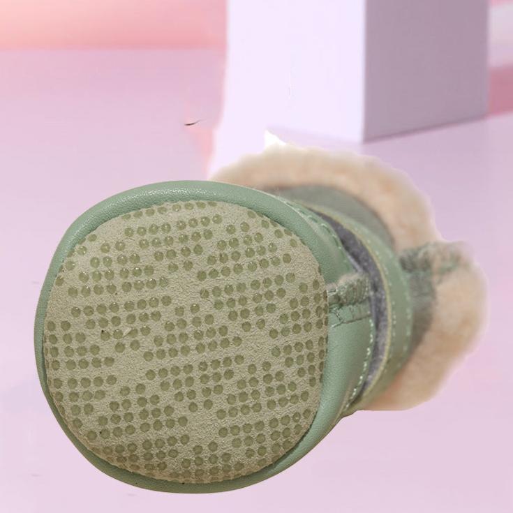 4pcs Warm Furry Dog Snow Boots - immagine 8