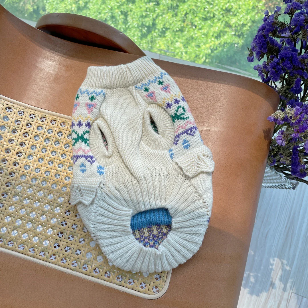 Sweet Bow Ruffled Dog Cat Sweater Vest - immagine 5