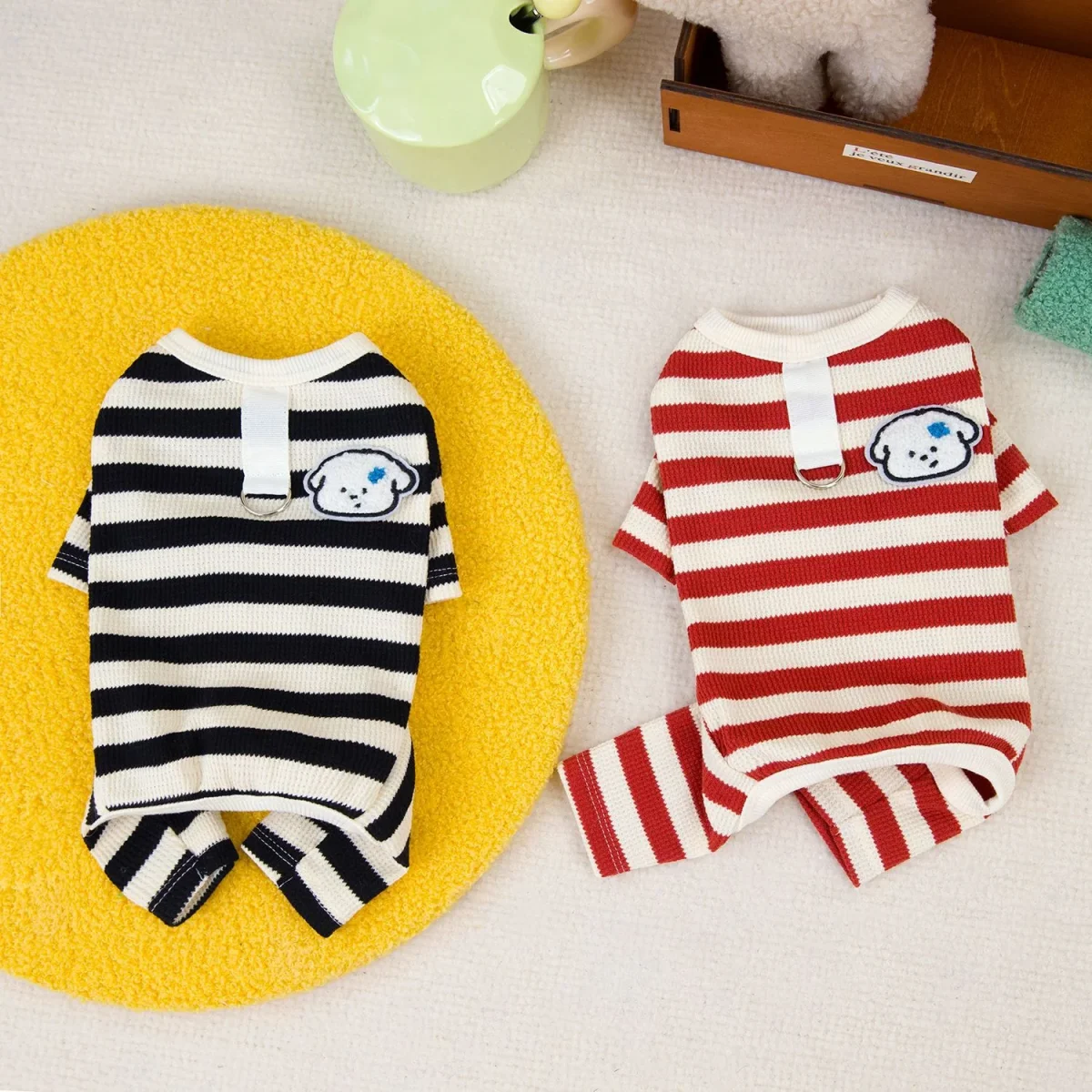 Cartoon Striped Waffle Dog Jumpsuits - immagine 8