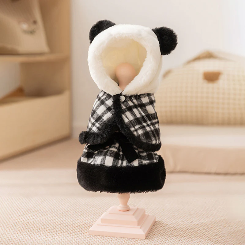 Fleece Plaid Dog Cat Dress Cape Set - immagine 8