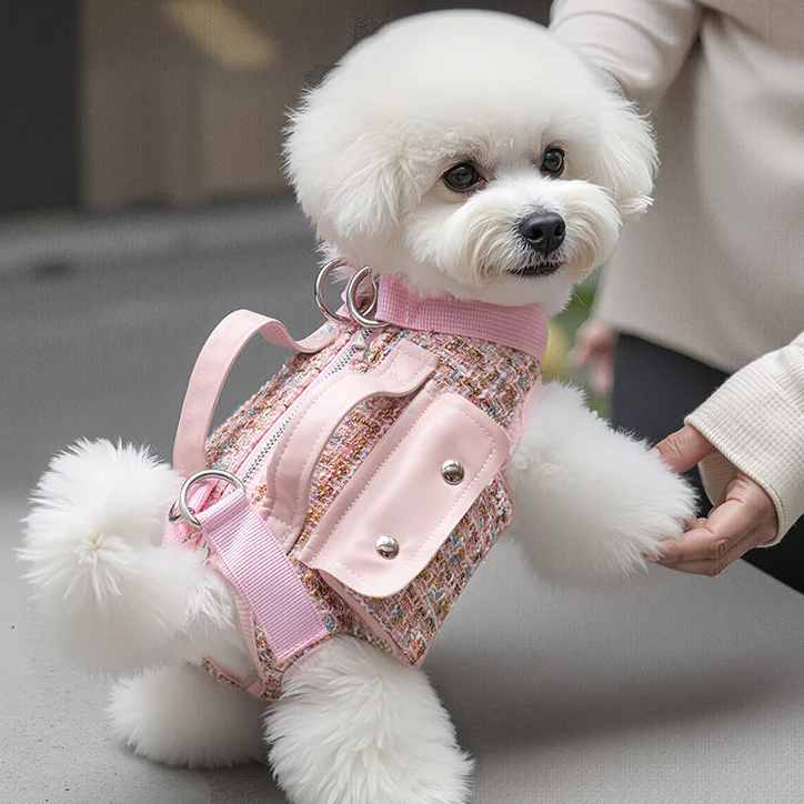 Chic Tweed Dog Harness Sling Carrier Bag - immagine 9